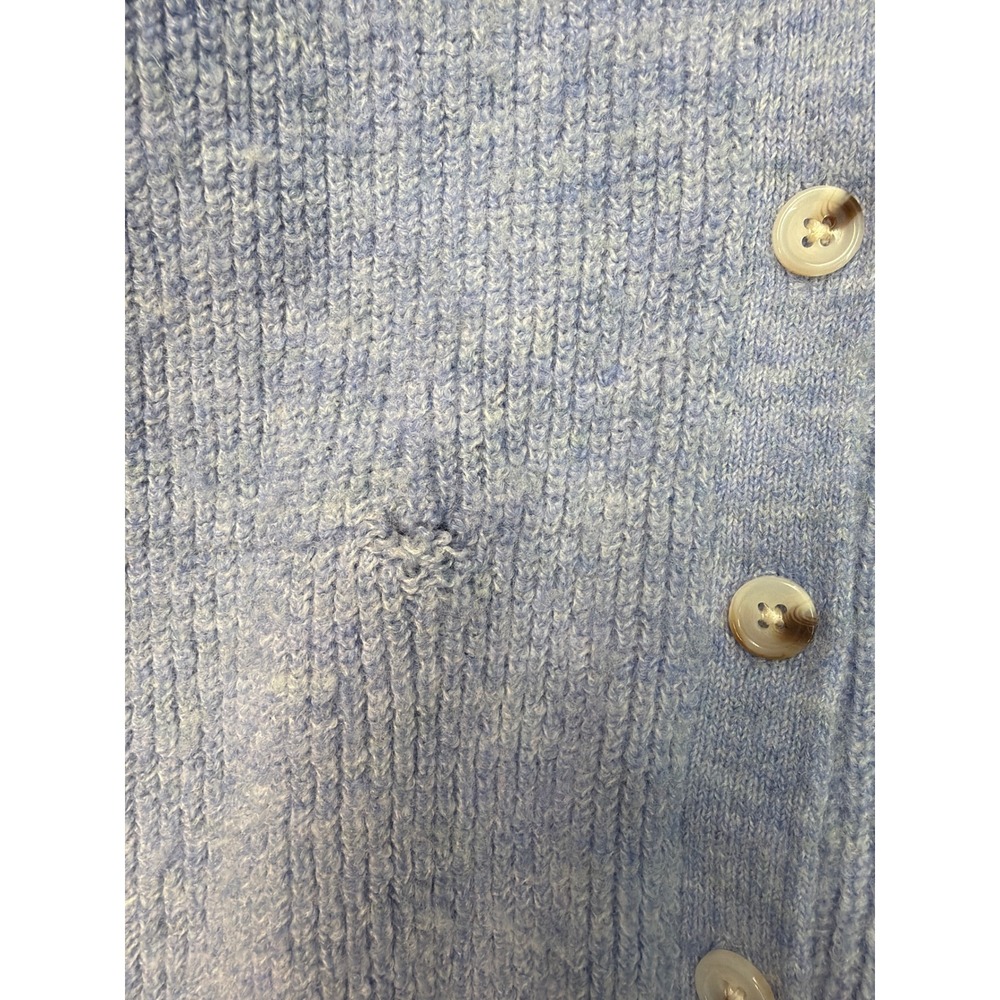 Central Park West Womens Light Blue Ribbed Knit Button Front Polo Cardigan XS - Picture 5 of 6